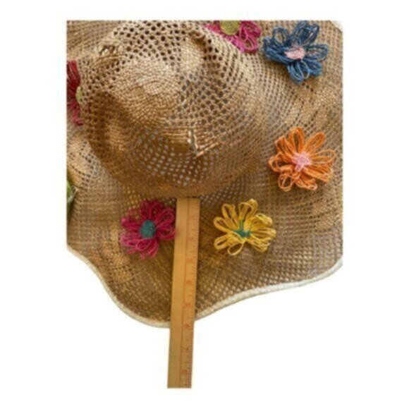 Made In Italy Expressly for Alexander's Vintage Flower Decorated Straw Hat - Picture 11 of 14